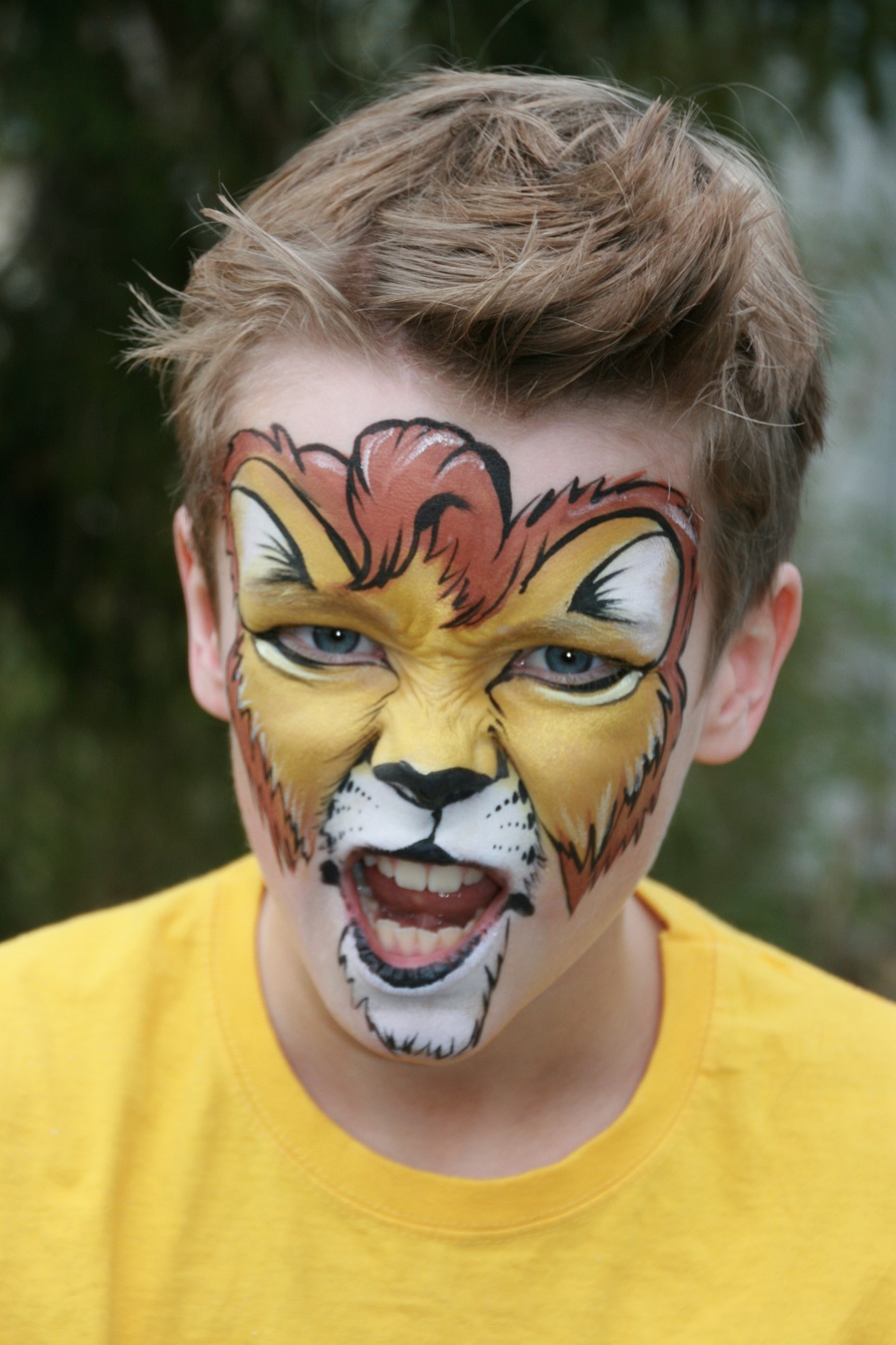 Lion face painting design