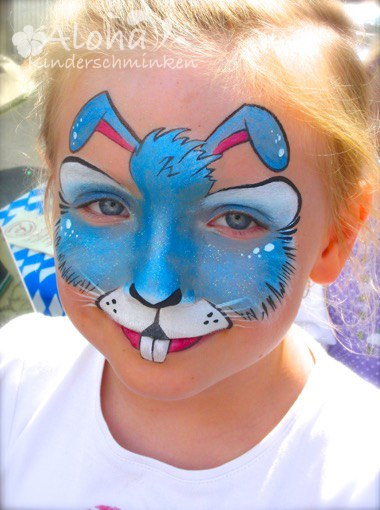 Bunny face painting for Easter and spring parties