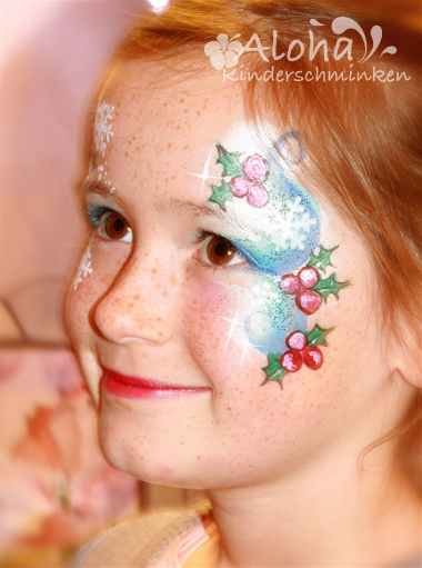 Festive Christmas face makeup design for children