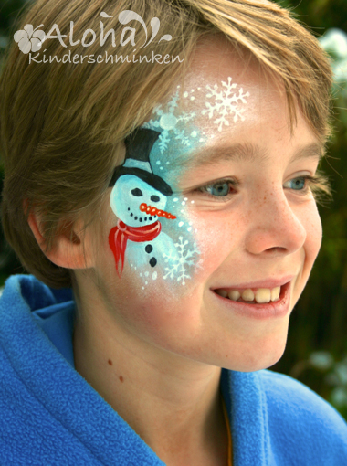 Christmas face art for winter celebrations and festive events